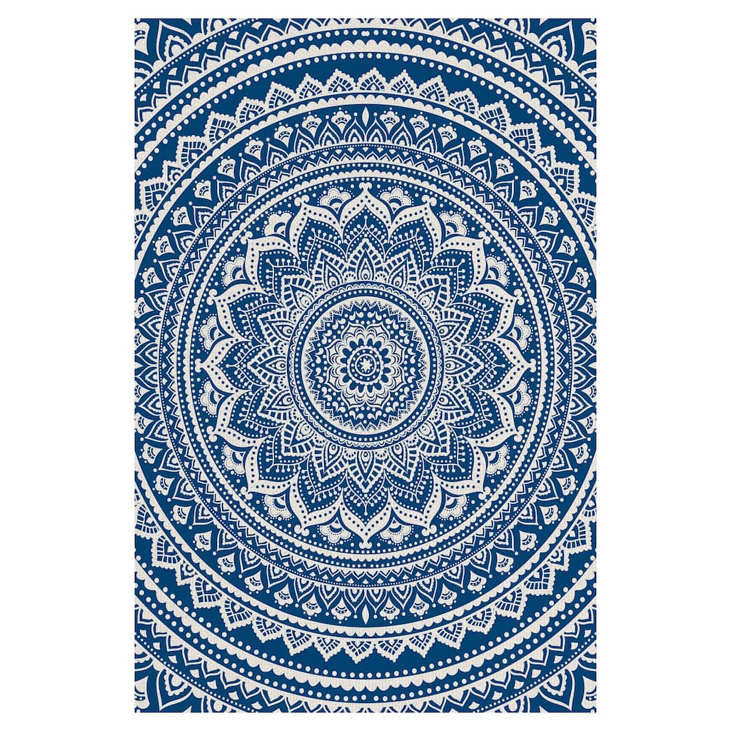 Medallion in Blue by Belle Maison Canvas Art Print