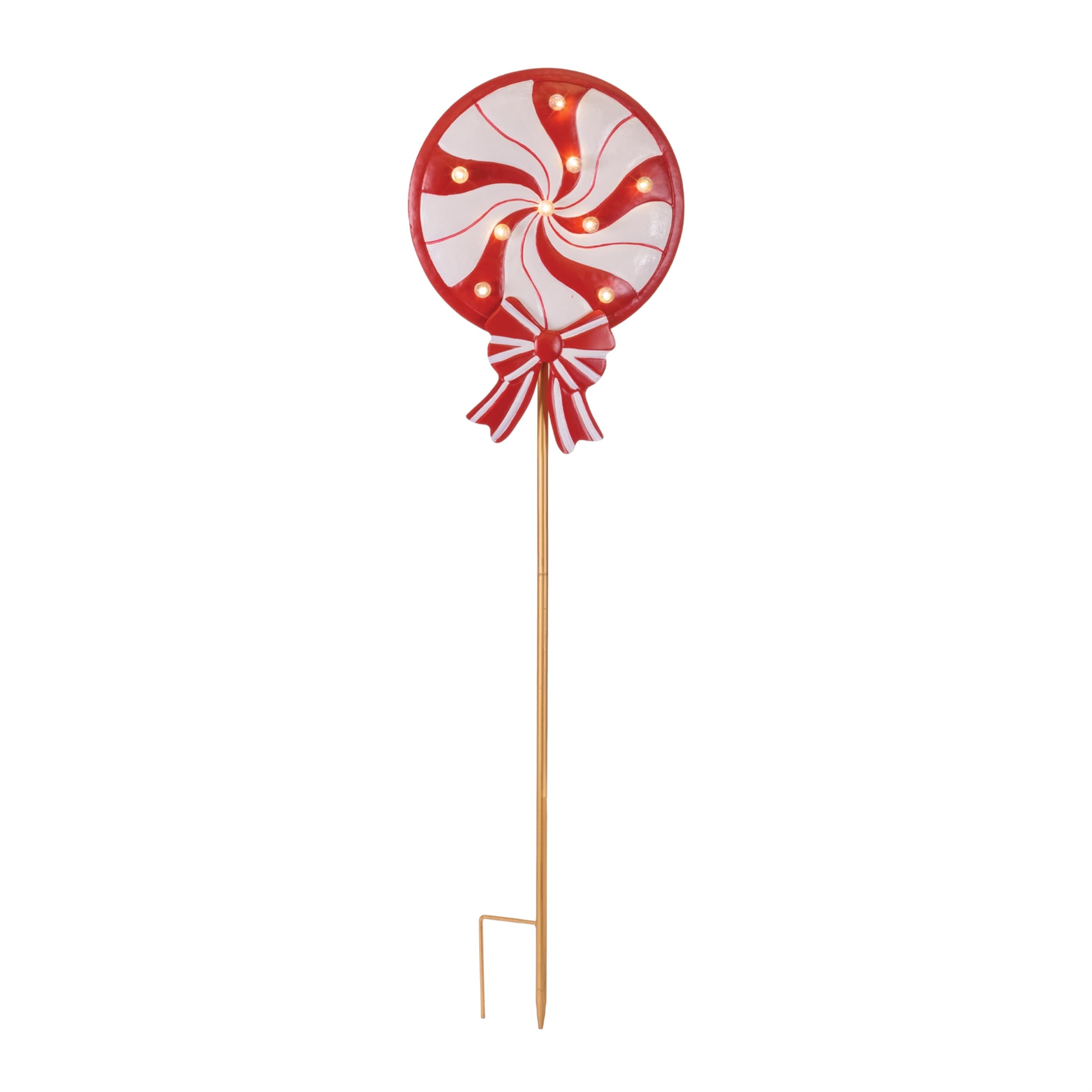 LED Peppermint Lollipop Planter Stake