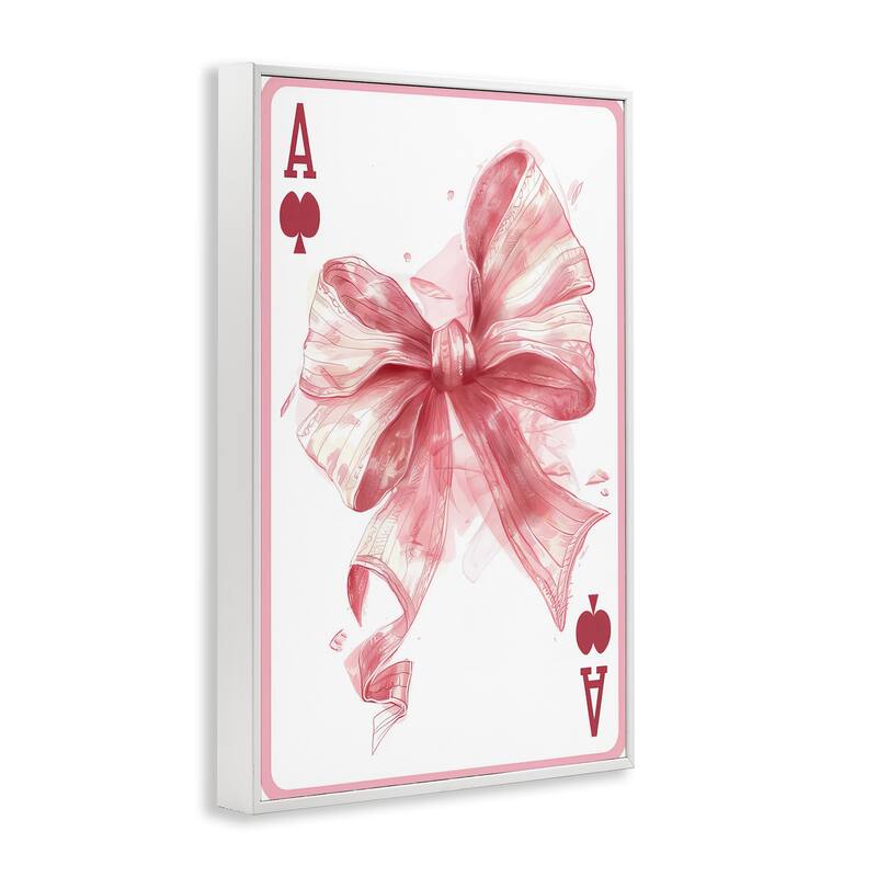 Stupell Pastel Bow Playing Card Framed Giclee Art Design By LSR Design Studio