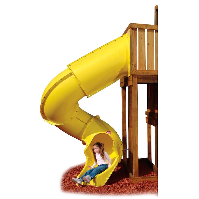 Swing-N-Slide Yellow Turbo Tube Slide - Mounts to 7' Platform - 118.75"H x 58.69"W x 63.44" L