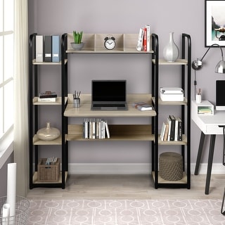 Nestfair Home Office Desk with Storage Shelves