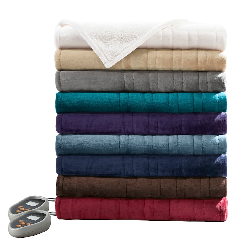 Beautyrest Solid Microlight to Berber Heated Blanket