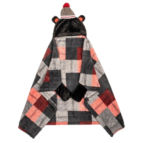 Premium Wearable Hooded Blanket for Kids 50in x 30in (Bear)