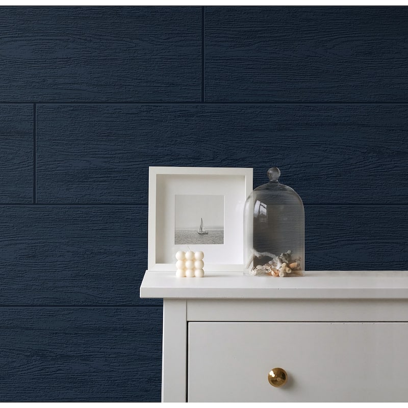 Seabrook Designs Off-White Faux Shiplap Paintable Unpasted Wallpaper - 20.9 in. W x 33 ft. L