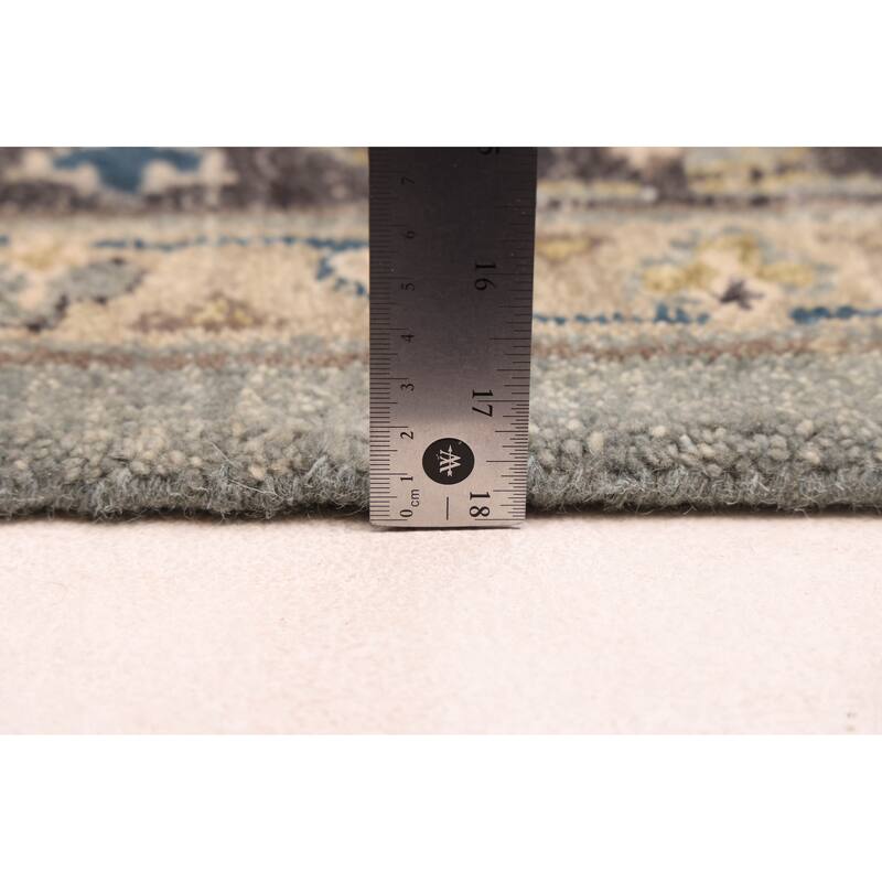 ECARPETGALLERY Hand-knotted Finest Agra Jaipur Teal Wool Rug - 9'6 x 13'2