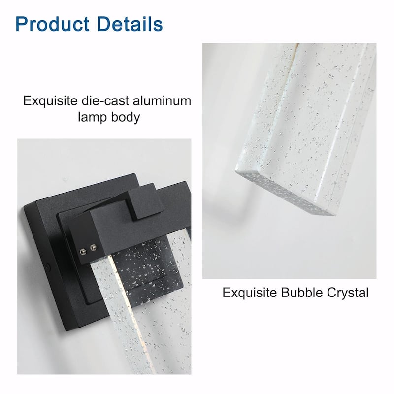 Outdoor Waterproof LED Crystal Wall Lamp with Light Sensor