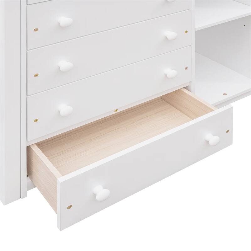 Merax Wooden Twin Over Full Bunk Bed with Adjustable Shelves