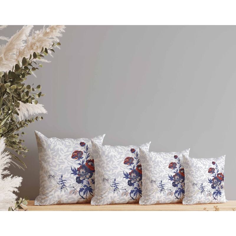 Opulent Orchid Roses Indoor/Outdoor Reversible Throw Pillow White and Red