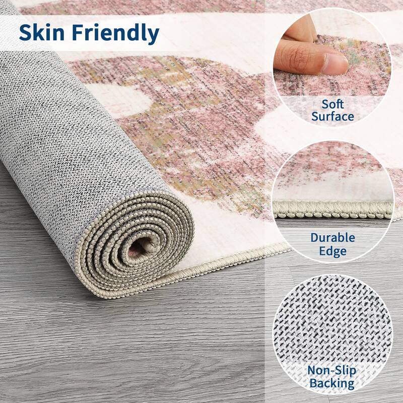 Modern Washable Area Rug Animal Snake Pattern Rug Home Decor Snake Carpet, Low Pile Non Slip Rug