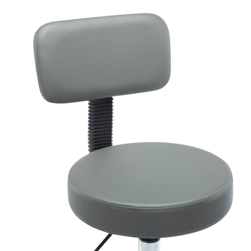 Comfortable Faux Leather Drafting Stool Chair with Adjustable Height Foot Rings - Ideal for Office Studio Craft Room