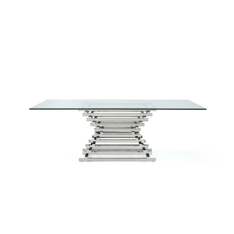 Modrest Crawford Modern Rectangular Glass Dining Table