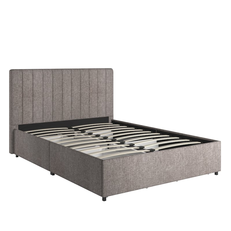 Arlert Grey Linen 4-drawer Storage Platform Bed by iNSPIRE Q Modern