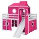 preview thumbnail 23 of 28, Full Size Loft Bed with Slide, Tent & Tower, Playhouse Design, Solid Wood Frame, Castle-Themed Bed for Kids, Blue