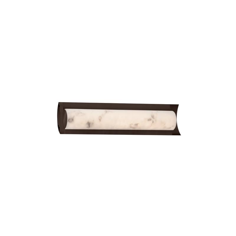 Justice Design LumenAria Lineate 22-inch Dark Bronze ADA LED Wall/ Bath Bar, Faux Alabaster Shade