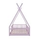 preview thumbnail 19 of 20, Wood House Bed Floor Bed Twin Size Frame Bed with Fence