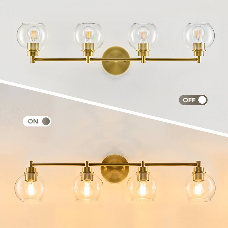 Dimmable Bathroom Vanity Light Globe Glass Shades