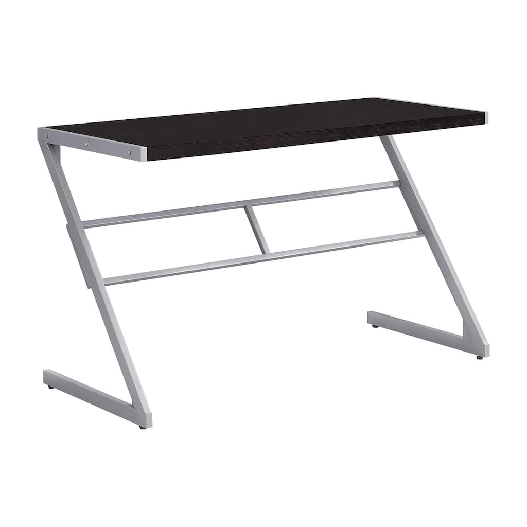 Computer Desk, Home Office, Laptop, 48"l, Work, Brown Laminate, Grey Metal, Contemporary