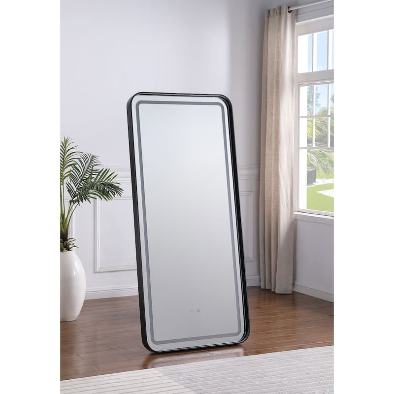 Glendora 32 X 71 Inch Led Standing Mirror Bt Speakers