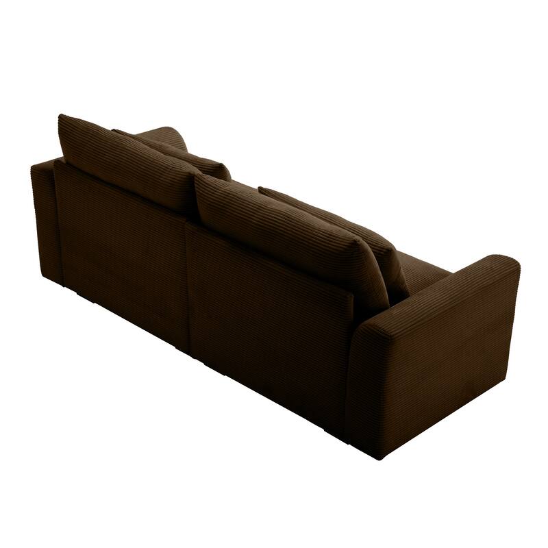 86.6" Corduroy Sofa - Modular L-Shape/U-Shape Couch with Deep Seats for Living Room/Office