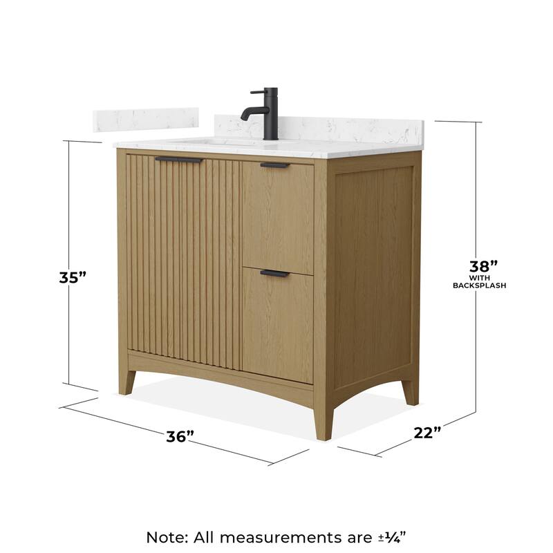 Wyndham Collection WCF9191-36S-VCA-UNSMXX Palmilla 36" Free Standing