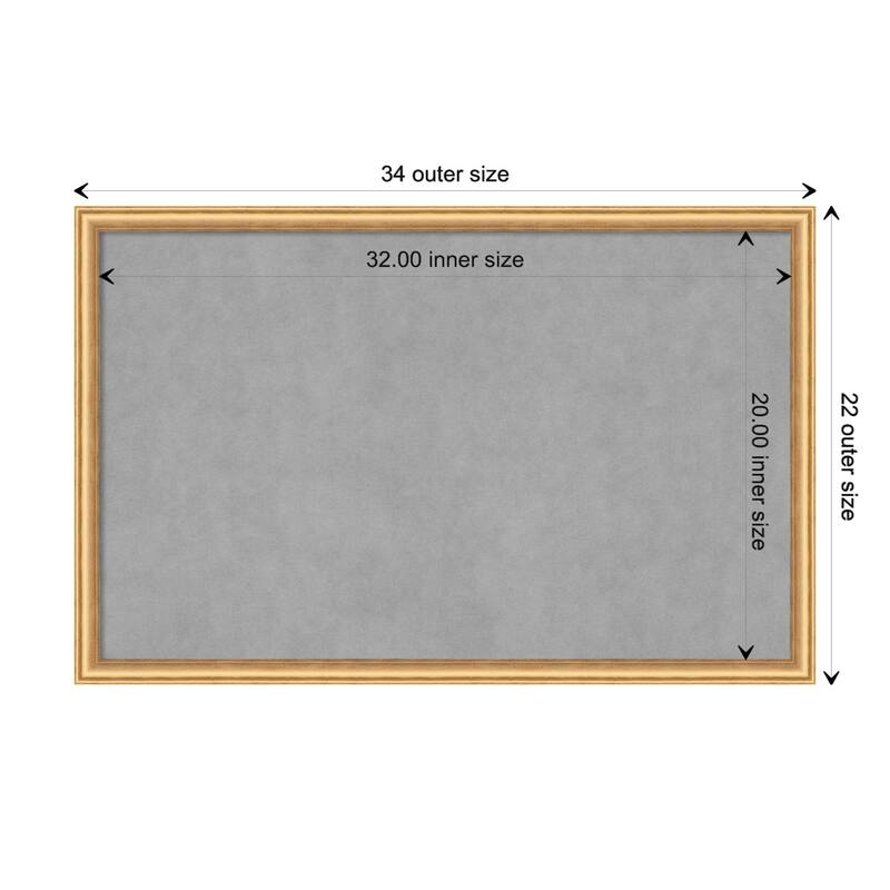 Amanti Art Salon Scoop Gold Framed Magnetic Board - Board Size 32x20