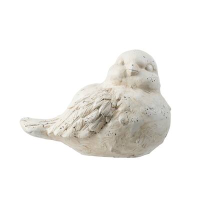 A&B Home Large 10-inch Worn White Bird Figurine