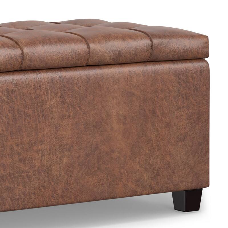 WYNDENHALL Marlowe 34 inch Wide Transitional Rectangle Storage Ottoman
