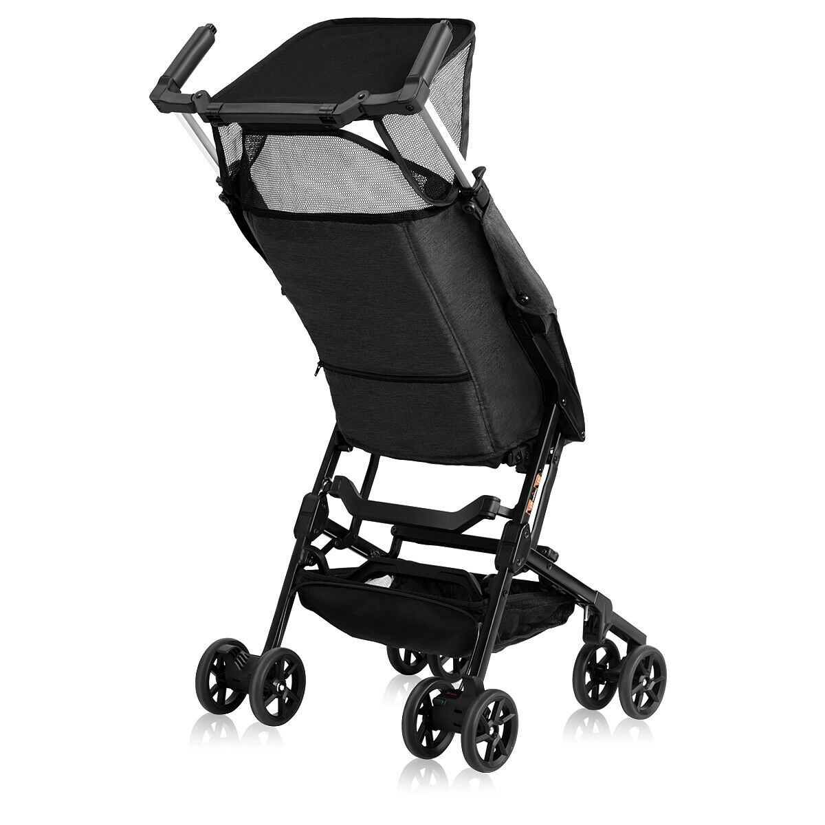 black lightweight stroller