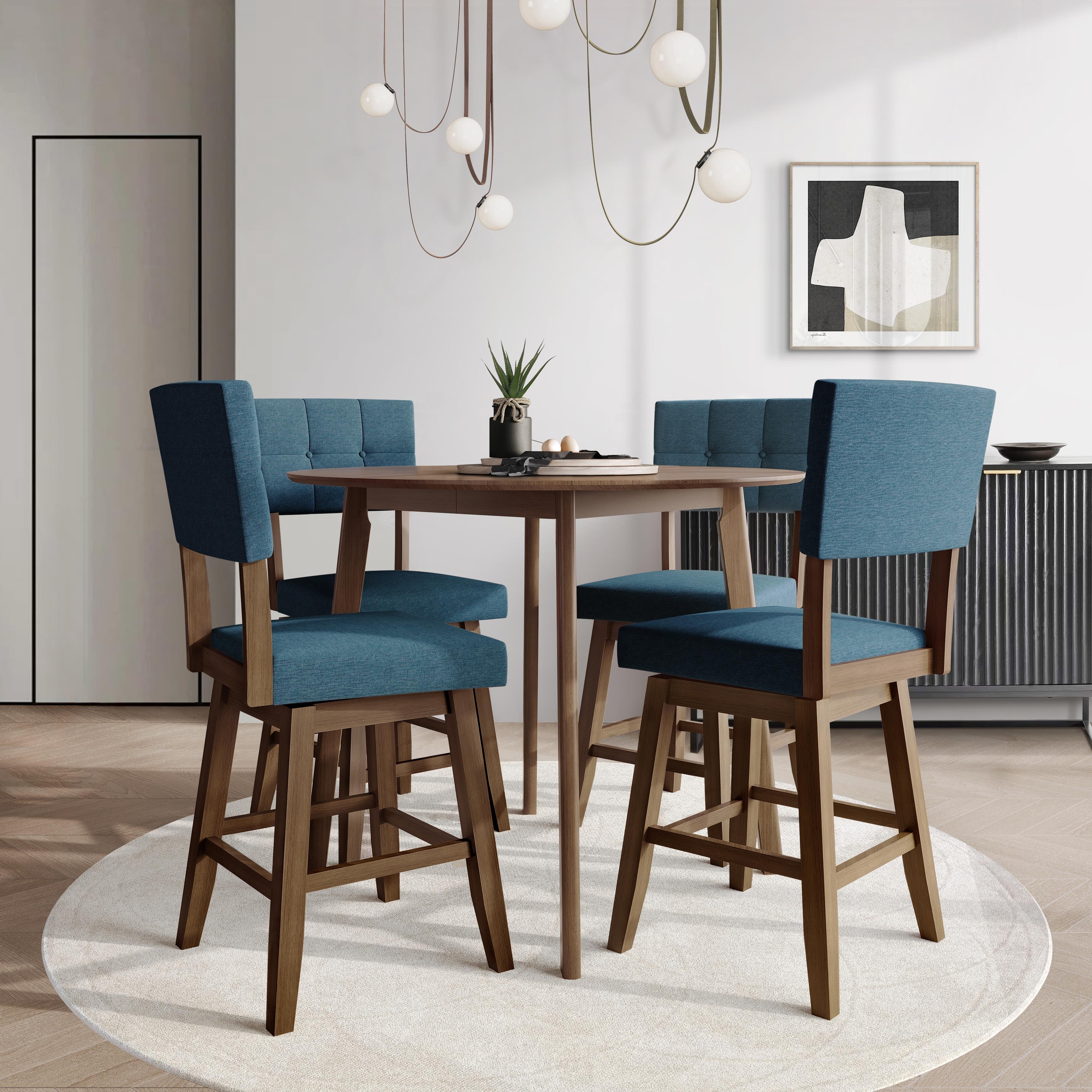 CraftPorch Modern Swivel Counter Chair with Round Table