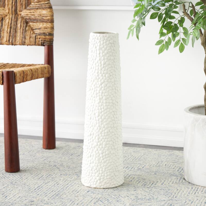 Minimalist Ceramic Modern Tall Vase with Bubble Texture - Silver, Black, Gold, White