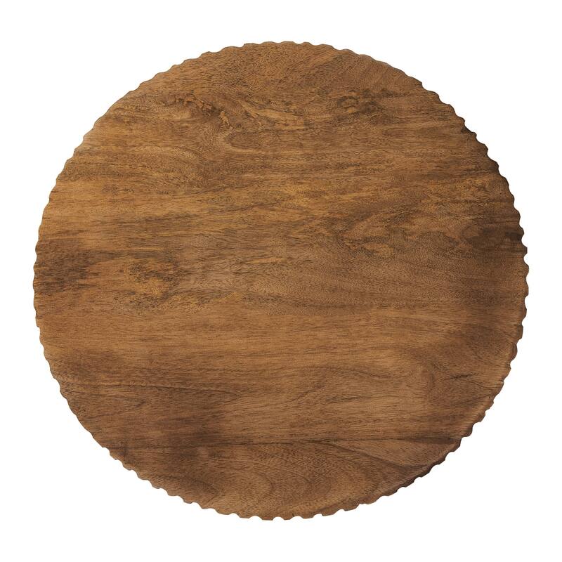 Wood and Brass Accent Side Table