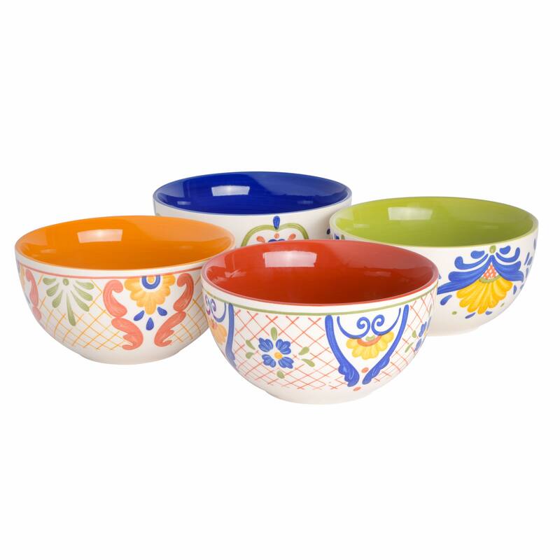 6 Inch Rustic Stoneware Cereal Bowl Set of 4