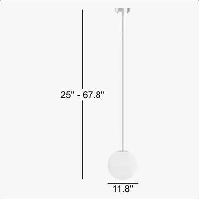 Not Inclusive 1-Light Single Moon Globe Pendant with Clouded Glass, E26, Bulbs Not ...