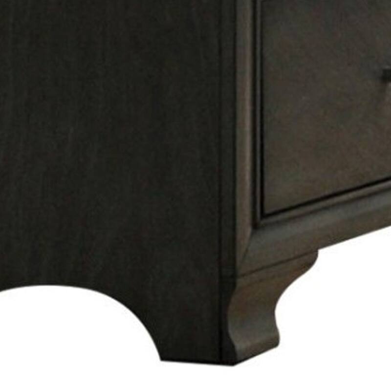 Wooden Seven Drawer Dresser With Bracket Legs, Gray