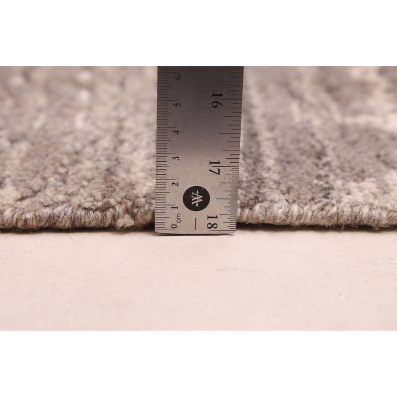 ECARPETGALLERY Hand Loomed Elysian Dark Grey Wool Rug - 10'0 x 9'11