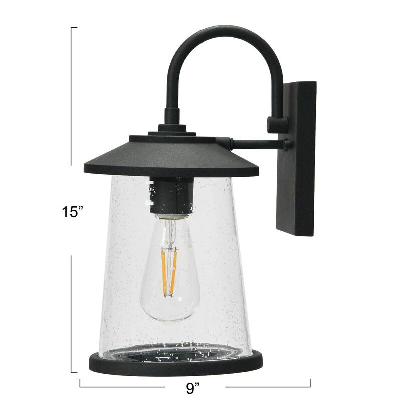 Robert Stevenson Lighting Hudson - Metal and Seedy Glass Outdoor Light - 7W x 9L x 15H