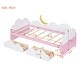 preview thumbnail 27 of 48, Twin Size Bed with Cute decoration,Platform Bed with 2 Drawers