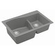 preview thumbnail 42 of 45, Karran Drop-In Quartz 33 in. 1-Hole 60/40 Double Bowl Sink - 33" x 22" x 10" - 33" x 22" x 10"
