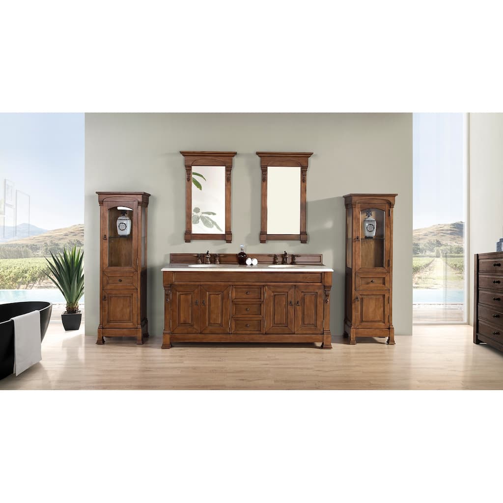 James Martin Vanities Brookfield 26" Mirror, Country Oak - 26" W x 3.7" D x 41.3" H