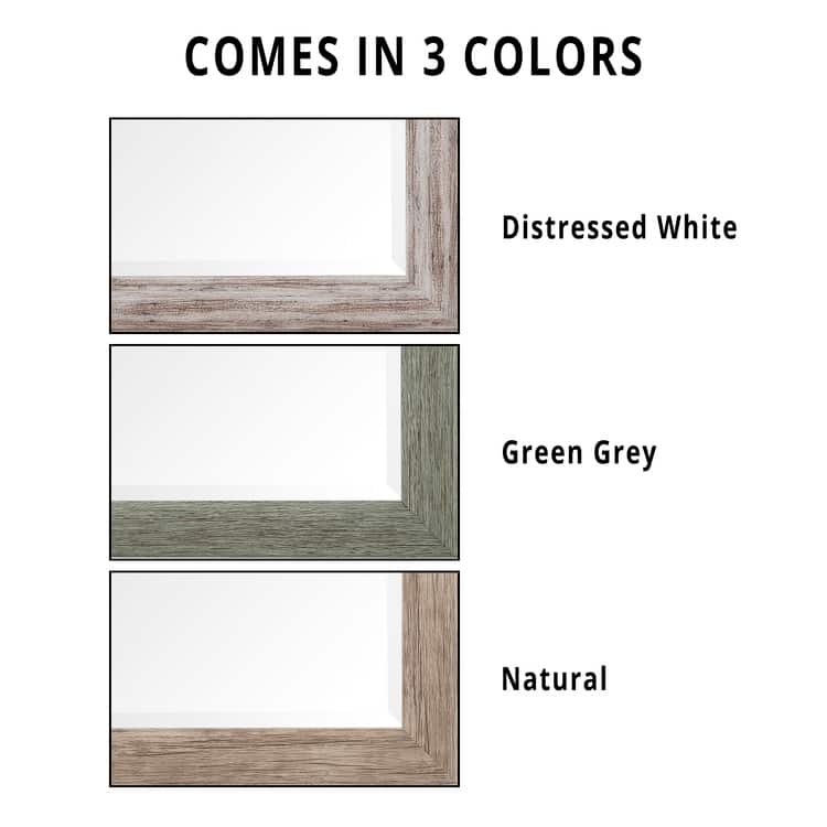 Rustic Full-Length Floor Mirror - 66" x 32" Rectangular Wood Frame Full Body Mirror for Living room, Bedroom