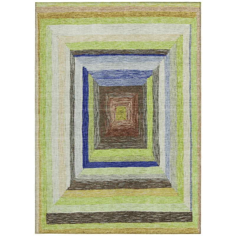 HomeRoots Geometric Transitional Rectangle Outdoor Rug