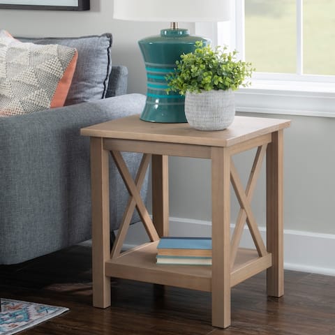 Porch & Den Ripplewood Black X-Base End Table