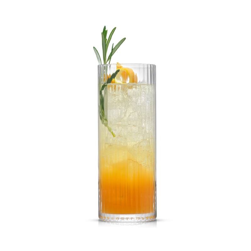 JoyJolt Elle Drinkware Set Ribbed Glasses Set of 4 Water Glasses and Tumblers