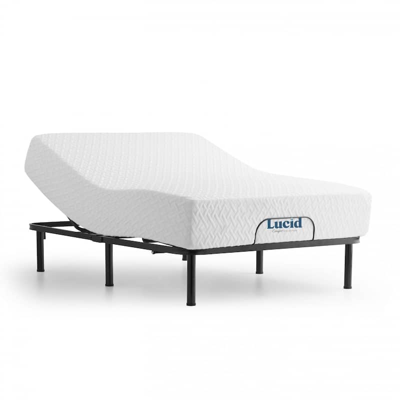 Lucid 12-inch Gel Memory Foam Mattress and Adjustable Base Set