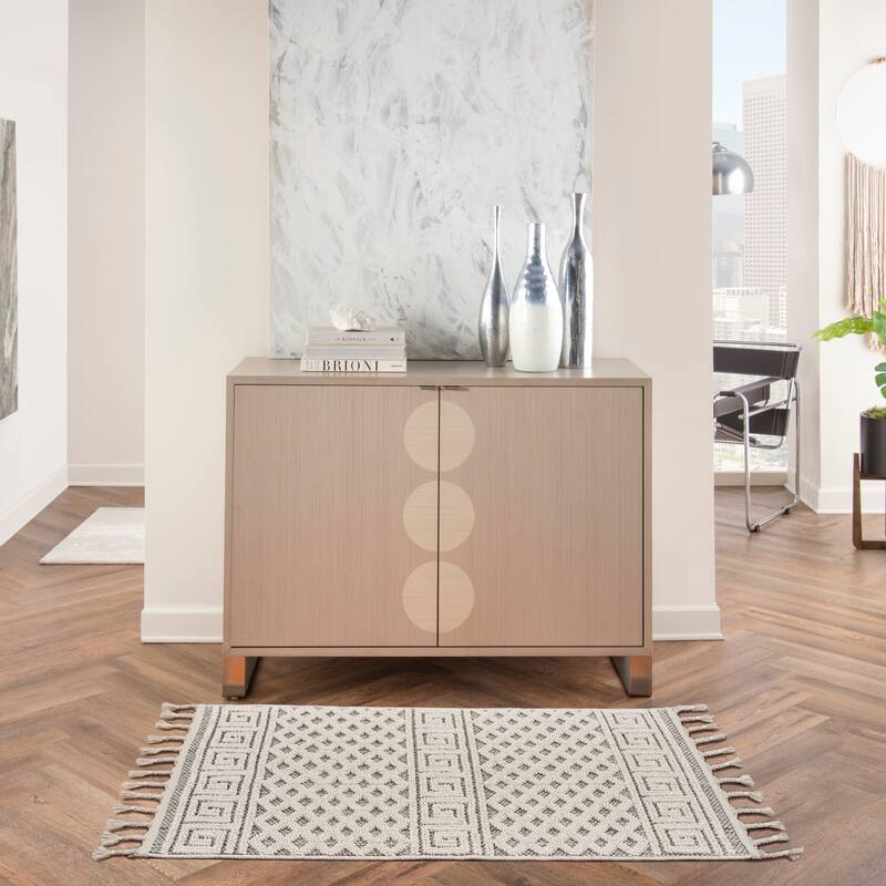 Nourison Elwood Contemporary Greek Key Lattice Geometric Area Rug - 2' 2" x 4' 5" - Ivory/Grey - Runner/Rectangle
