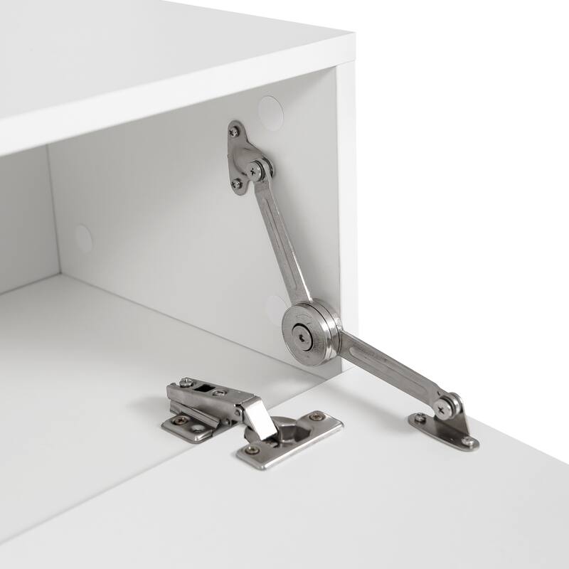 White 62.99" Floating TV Stand with Large Storage Space, LED Lights and Power Outlet for TVs Up to 60"