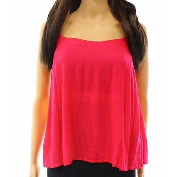 Elodie NEW Deep Pink Womens Size S Ruffled Spaghetti Strap Tank Top