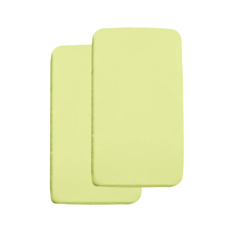 BreathableBaby All-in-One Fitted Sheet & Waterproof Cover for 36" x 18" Cradle Mattress (2-Pack) - Lime