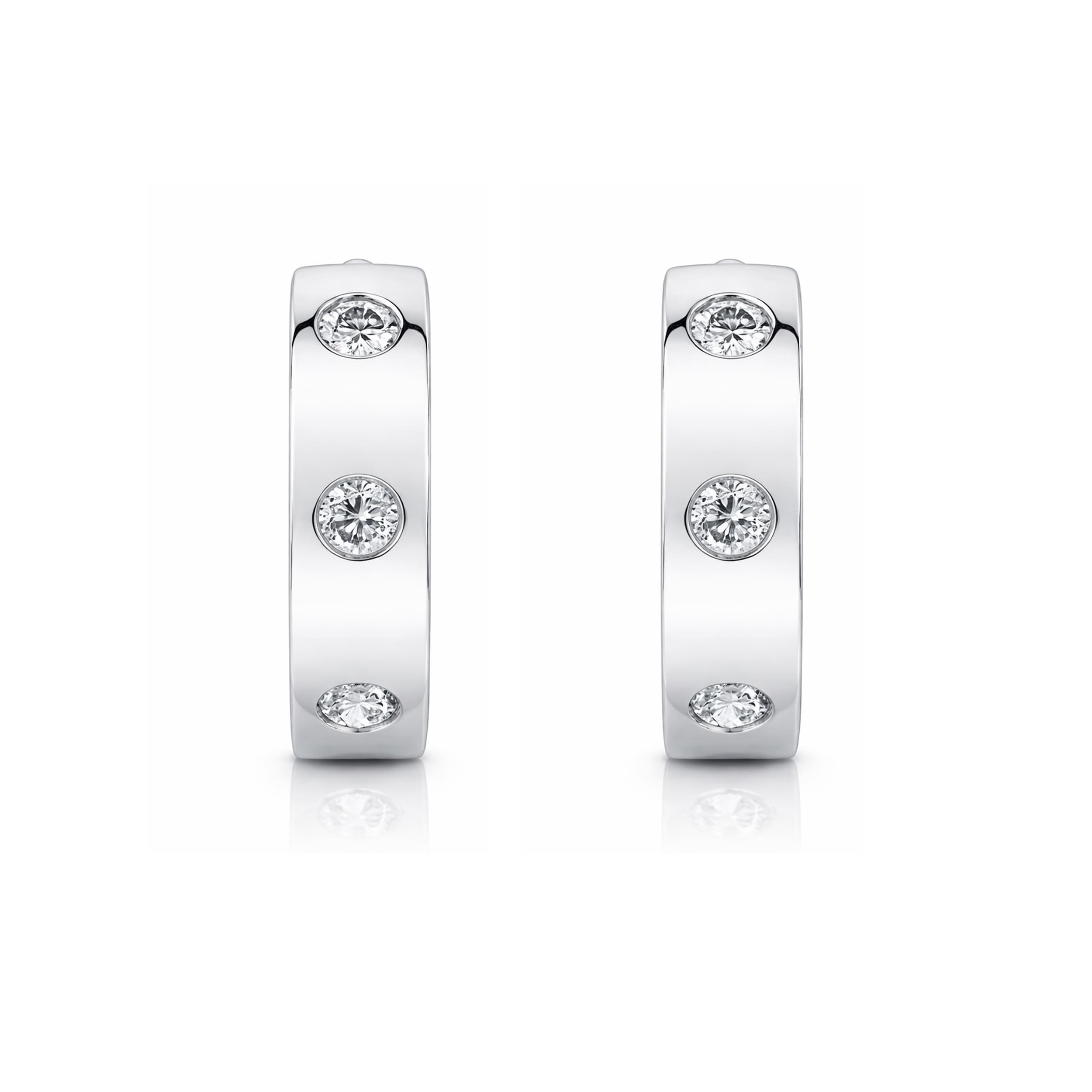 Auriya 14k Gold Lab Grown Round Diamond Fashion Hoop Earrings 0.60 ct. tw. (F-G VS) - White