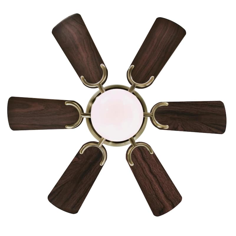 Westinghouse Lighting Petite 30-Inch 6-Blade Indoor Ceiling Fan with LED Light and Opal Mushroom Glass